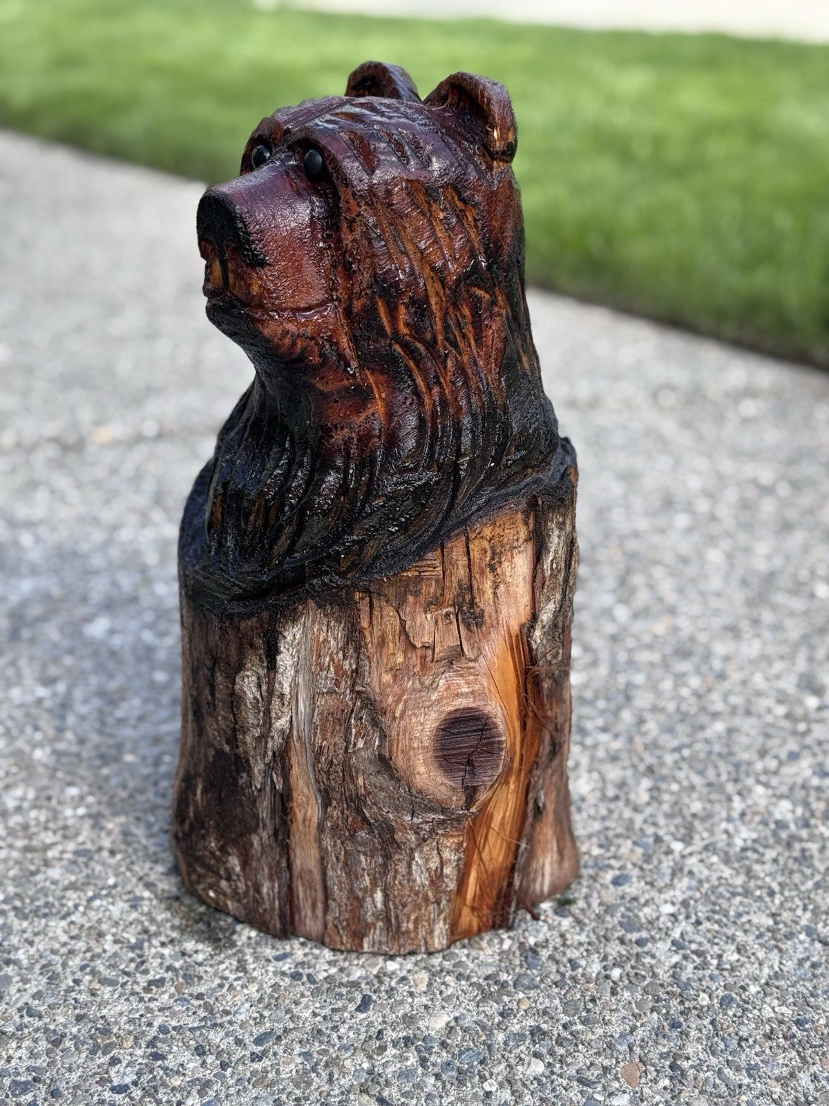 Chainsaw Carved Wooden Bear 16” Sculpture Beautiful Cabin Figural Wildlife Decor