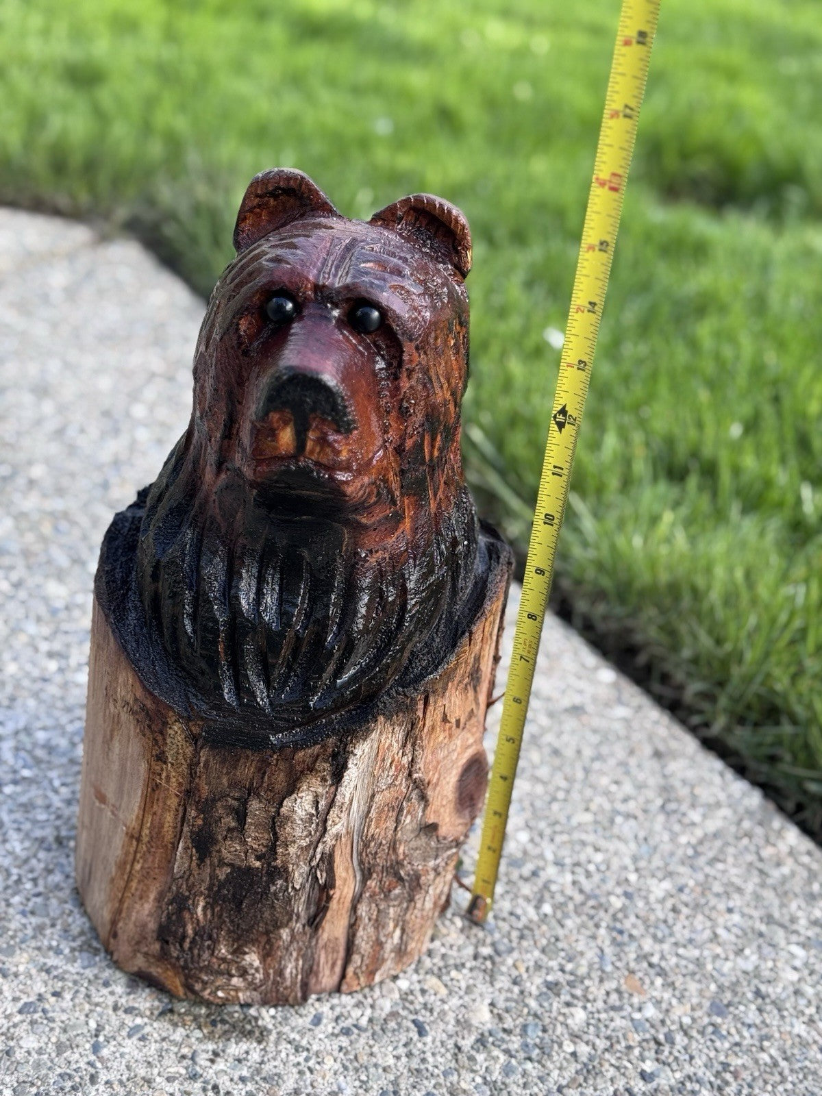 Chainsaw Carved Wooden Bear 16” Sculpture Beautiful Cabin Figural Wildlife Decor
