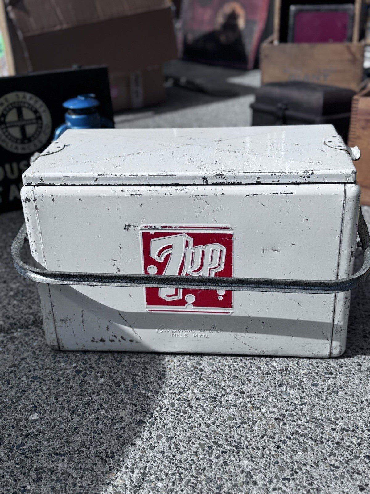 vintage 7up cooler Antique Box