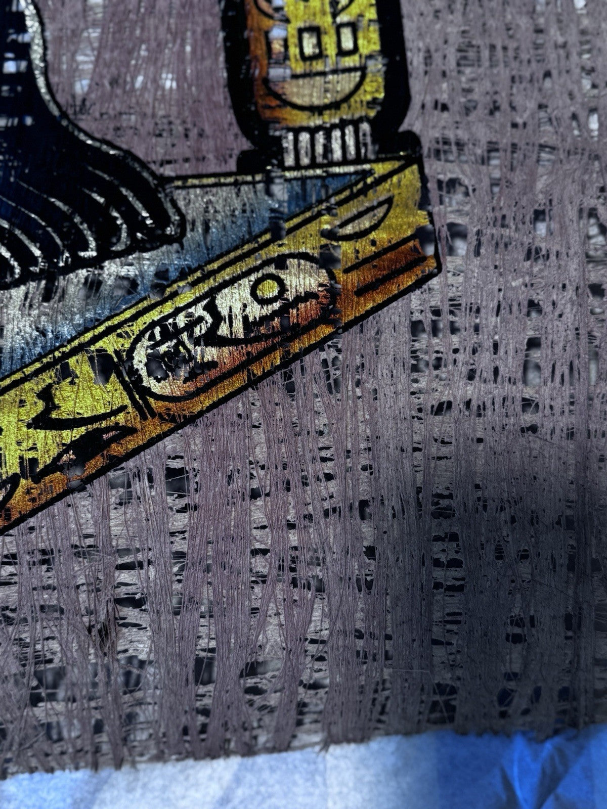 Ancient Egyptian Goddess Bastet Papyrus Original Hand drawing Light Reflection