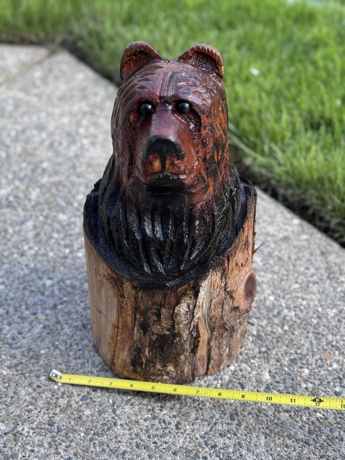 Chainsaw Carved Wooden Bear 16” Sculpture Beautiful Cabin Figural Wildlife Decor
