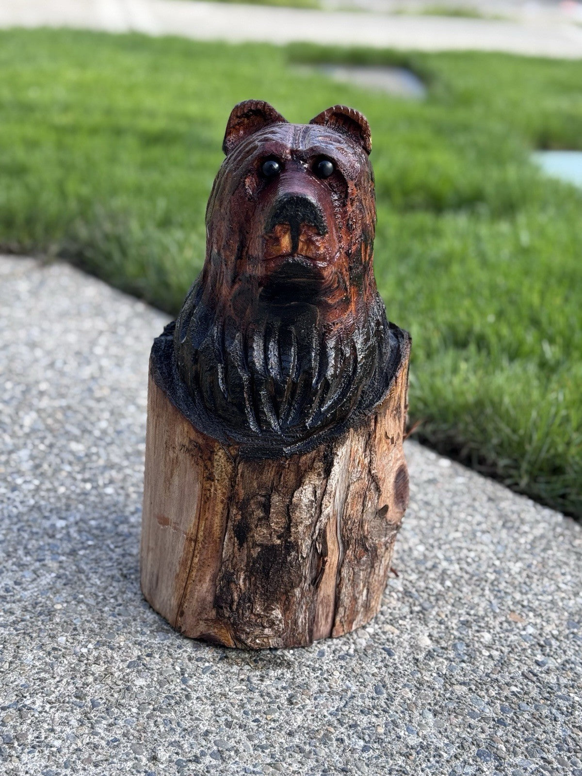 Chainsaw Carved Wooden Bear 16” Sculpture Beautiful Cabin Figural Wildlife Decor